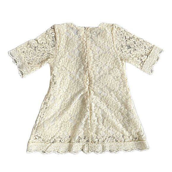Lace Flower Girl Dress Size 0-3 months Cream NWOT - Picture 3 of 3